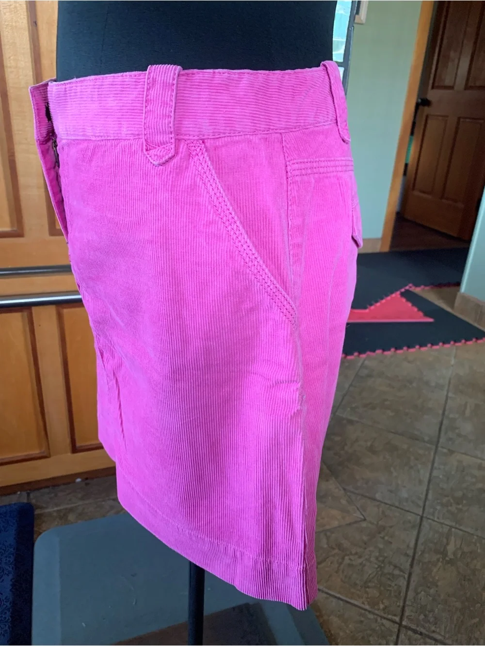 J CREW CORDUROY MINI SKIRT AZALEA New With Tags Size 10 TICKET POCKETS